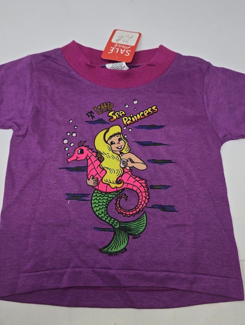 Vintage Girls Toddler Small / Size 4 Sea Princess 80s Single Stitch Tshirt